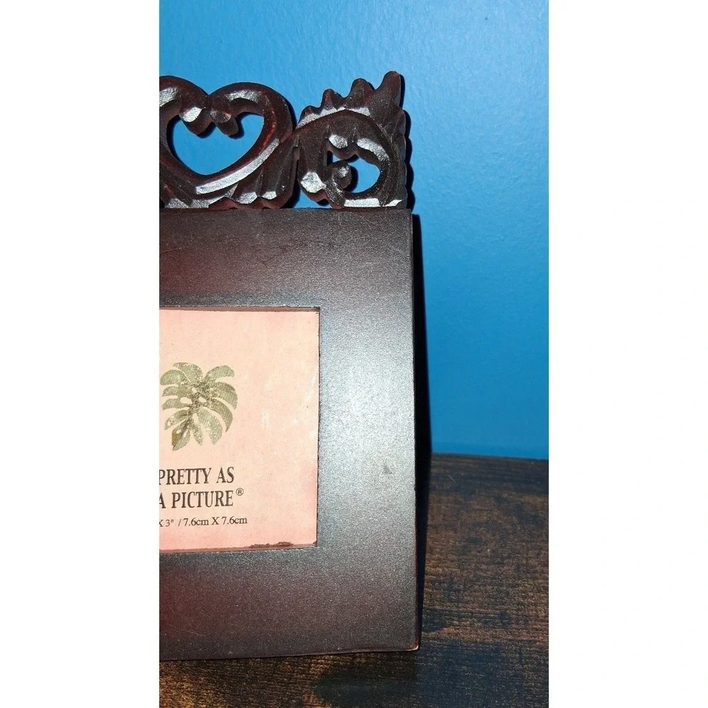 Pretty As a Picture Wood Photo Frame w/ Carved Heart – 3
